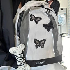Ingvn  Y2k Gothic Womens Backpack Butterfly Patchwork Student School Backpacks Large Capacity Vintage Fashion Designer Luxury Bag