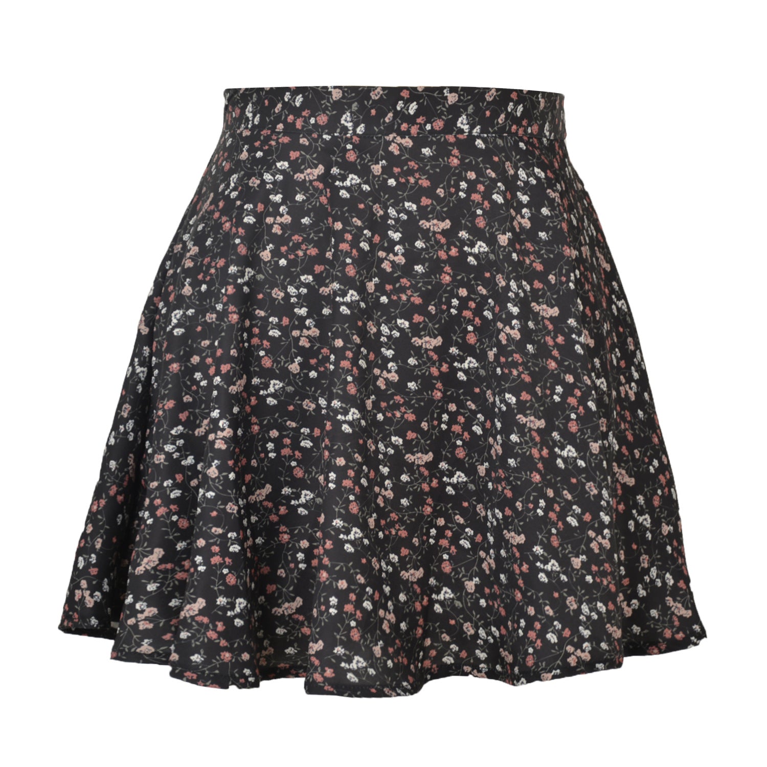 Women's European and American Floral Skirt High Waist Umbrella Skirt Invisible Zipper Chiffon Printed Skirt for Women