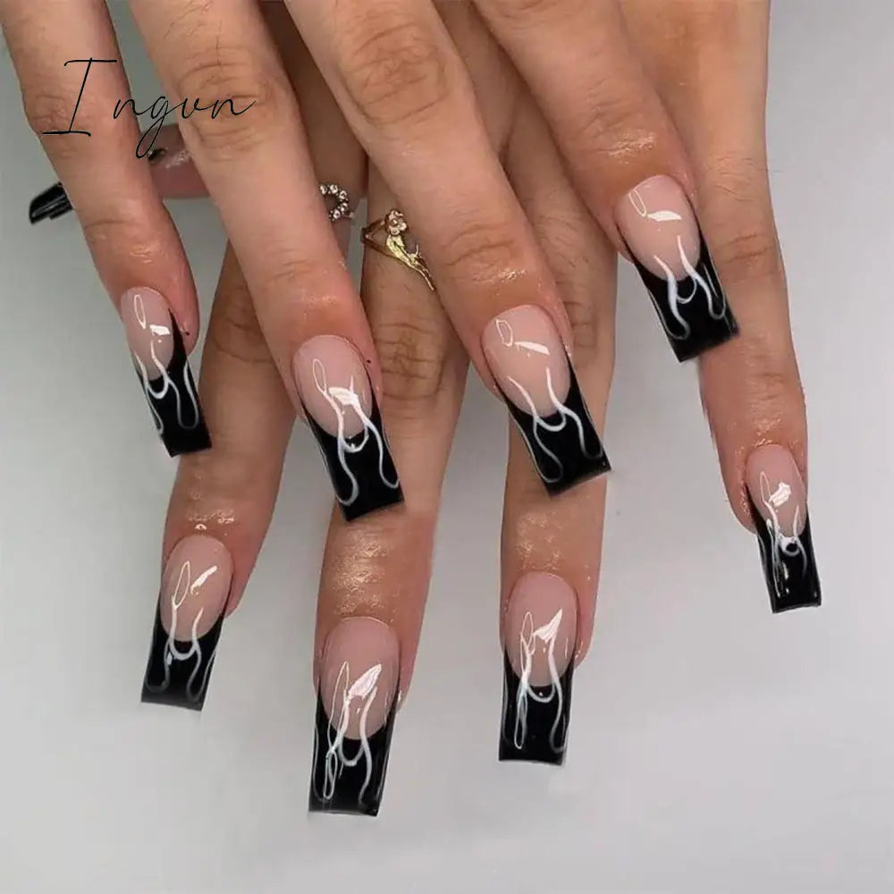 Extra Long Coffin Ballerina False Nails Fake Nails With Designs Press On Nails Manicure Tool Nail Accessory Full Cover Nail Tips