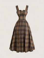 [Targeted Style]Plaid Long Dress