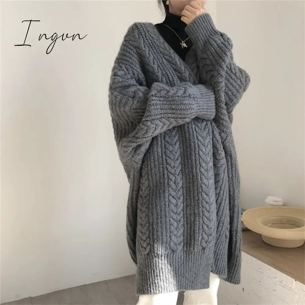 Ingvn - New Women's Sweaters Autumn Winter Fashionable Bat Sleeve Cardigans Warm Wild Knitwear Tops