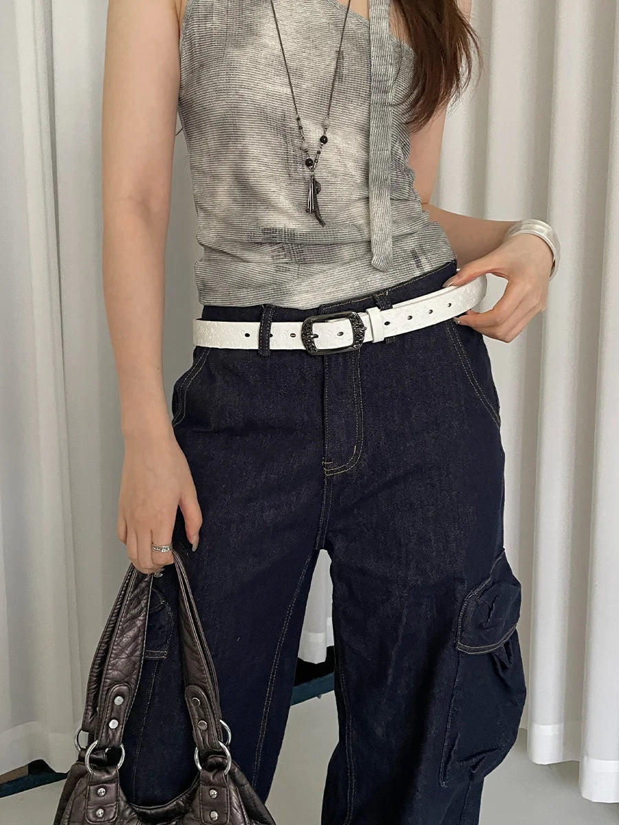 Retro Ethnic Style Butterfly Printed Red Belt For Women New In 2025 Versatile Belt With Jeans Belt Decoration