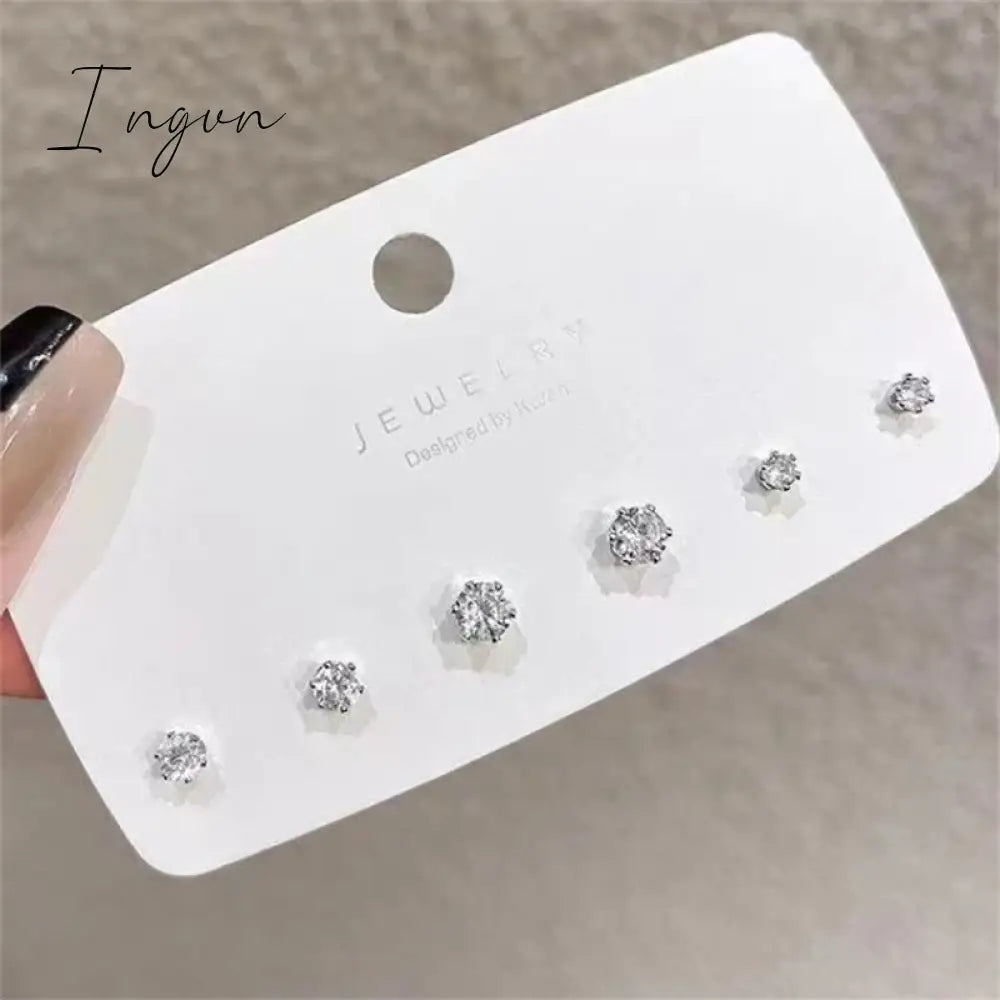 4PCS Korean Fashion Colorful Zircon Heart Metal Pearl Stud Earring for Women Aesthetic Jewelry Set Earrings Wedding Accessories