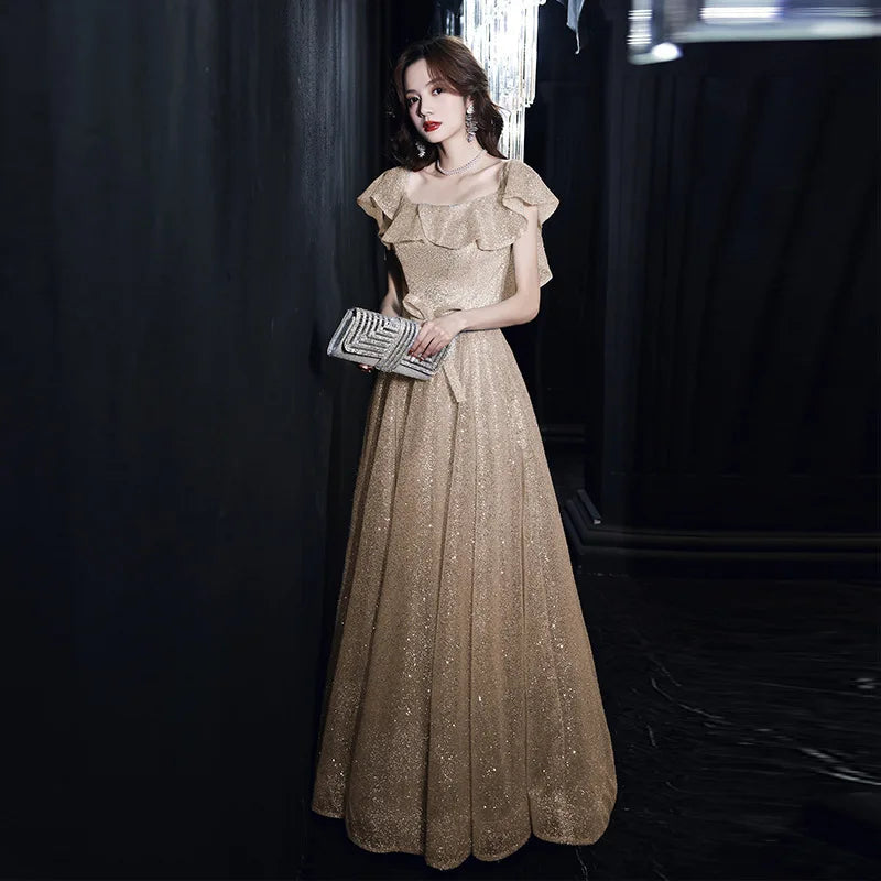 Customized Starry Evening Dress Female 2025 New Elegant Banquet Super Fairy Wedding Party Vestidos Celebrity Silver Long Slim Pr
