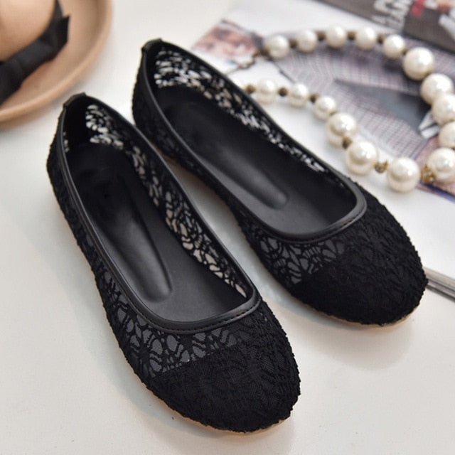 2026 Summer Women Flats Shoes Breathable Shallow Mouth Loafers Women Flats Shoes Mesh Sneakers Women Female Shoe Ballerina