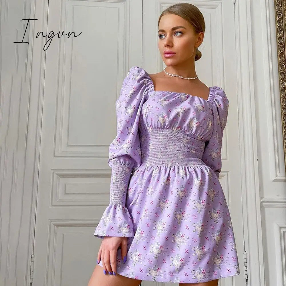 Ingvn - Printed digital new French dress