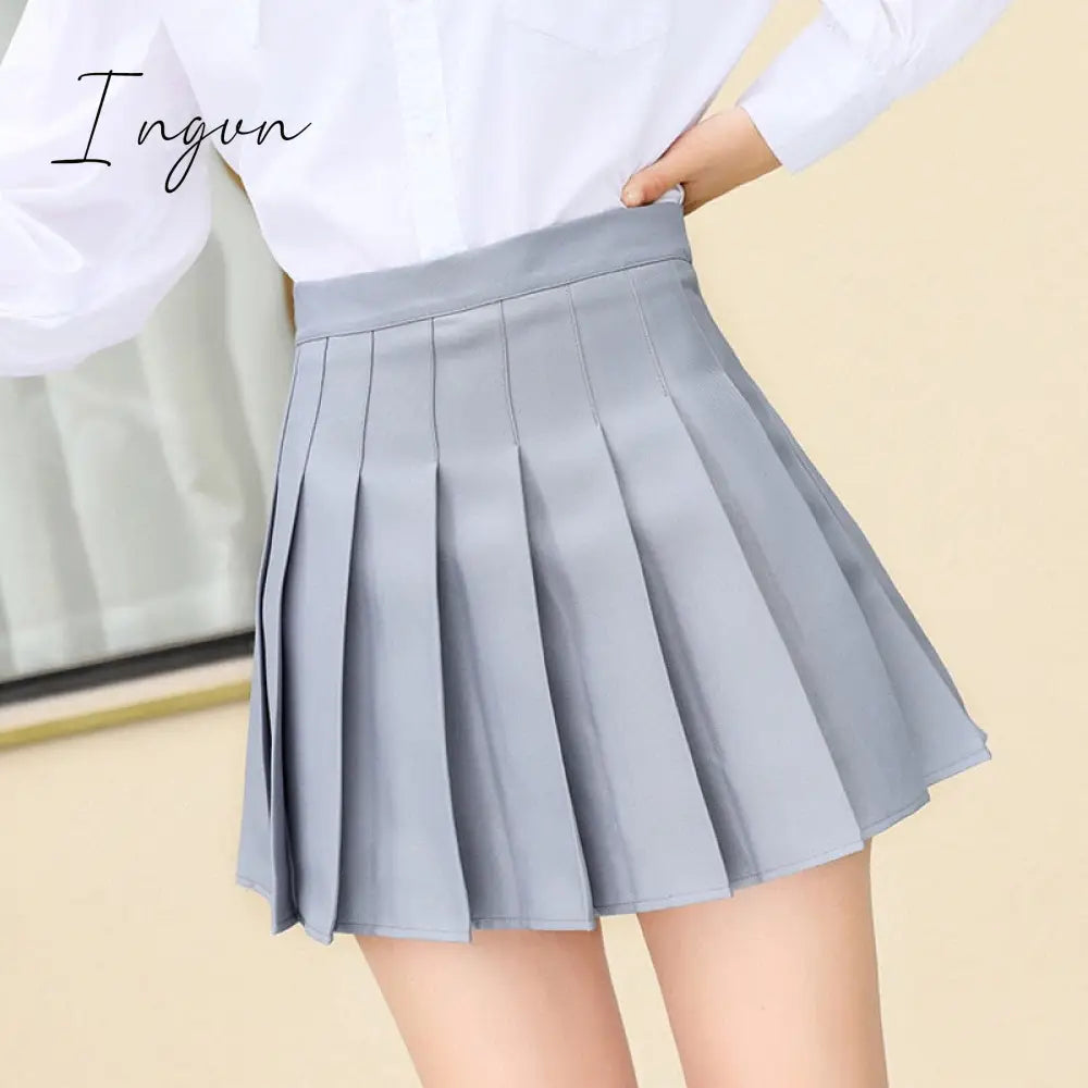 Ingvn - Fashion Kawaii Summer Women Skirts High Waist Cute Sweet Girl's Pleated Skirt Korean Style Mini Skirts for Women