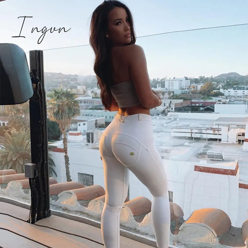Ingvn - Melody Faux Leather Pants for Women Plus Sizes Skinny Leggings Latex Pencil Pu Pants Women's Clothing Fashion