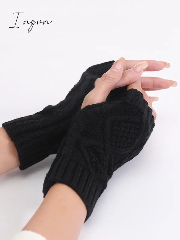 Ingvn - Simple 9 Colors Jacquard Knitting Gloves