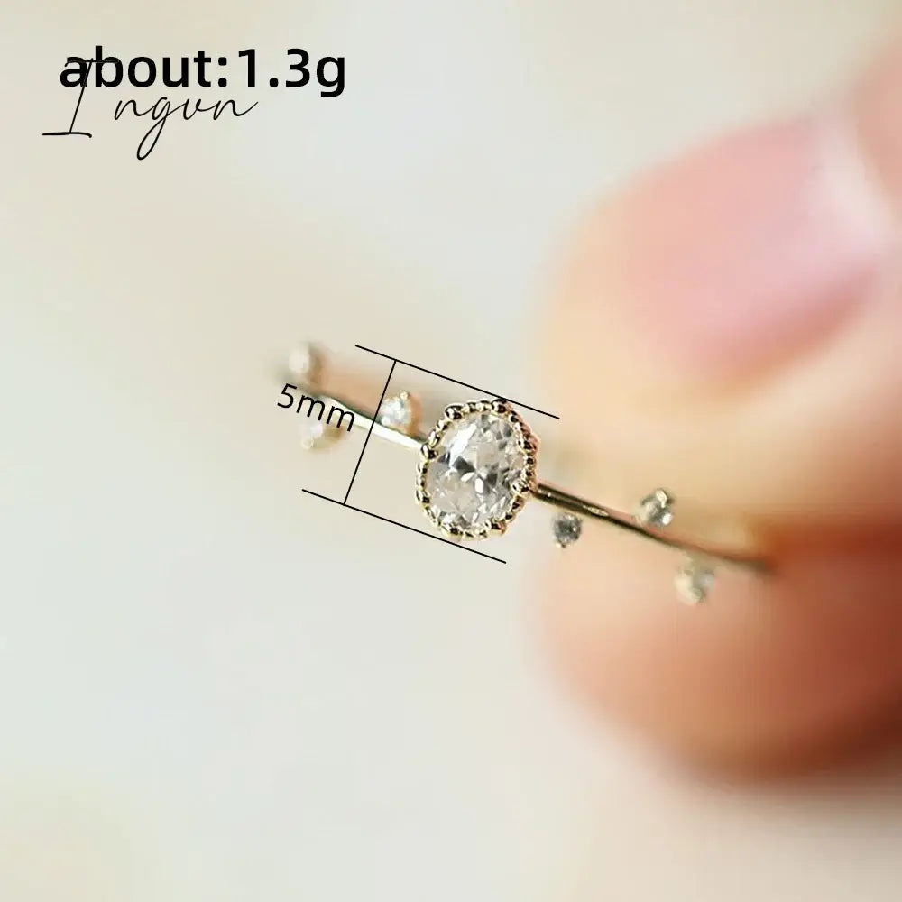 Ingvn - Fashion Finer Ring for Women Gold Color Branch Leaf Design Simple Stylish Female Accessory Party Daily Wear Chic Jewelry