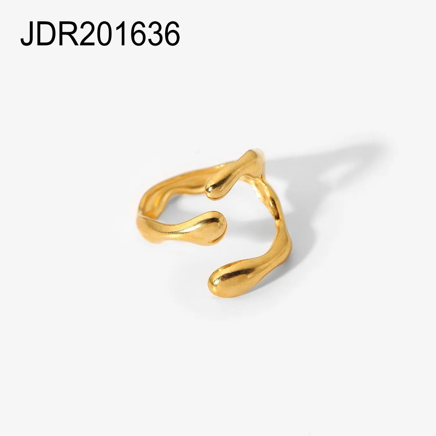 INGVN  Fashion Stainless Steel Waterproof Open Ring Personality Charms PVD Real Gold 18K Plated Trendy Jewelry for Women