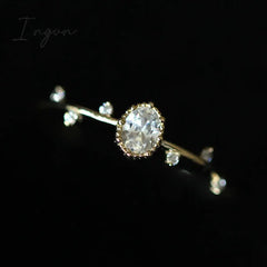 Ingvn - Fashion Finer Ring for Women Gold Color Branch Leaf Design Simple Stylish Female Accessory Party Daily Wear Chic Jewelry