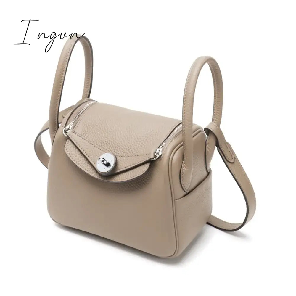 Ingvn - Mini 20cm Pillow Bag Silver Buckle Ladies Handbag Luxury Brand Designer Shoulder Bag Cow Genuine Leather Crossbody Bags Fashion