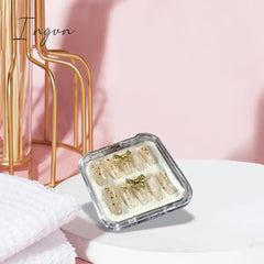 10Pcs Press on Nail Storage Box False Nail Packaging Box for Home Use