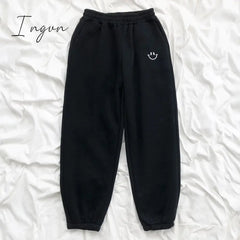 Ingvn - Smiley Face Embroidery Sweatpants