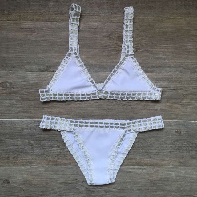Voguable Crochet Swimsuit Bikinis Women's Swimming Suit Sexy Bandage Brazilian Bikini  Swimwear Women Bathing Suit Biquini