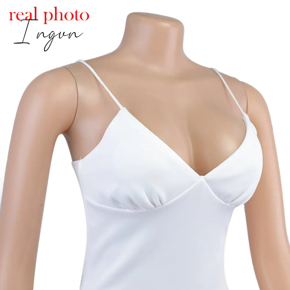 Ingvn - Spaghetti Straps Ruffles Mini Dress Club Party Elegant Sleeveless Slip Women's Summer Sundress Outfits Holiday