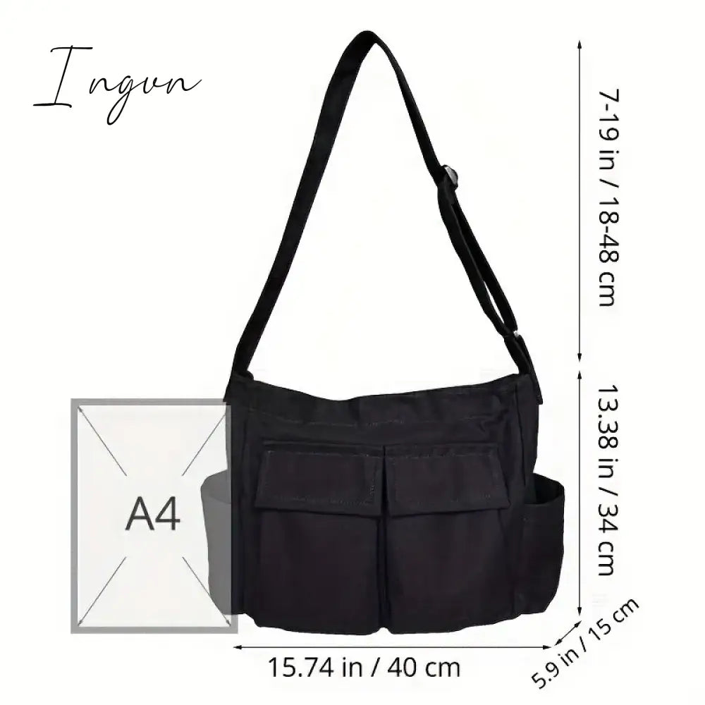 Ingvn - Women Vintage Handbag Canvas Teenager Shoulder Tote Bags Messenger Bags Ladies Casual Handbag Crossbody Purse