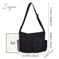 Ingvn - Women Vintage Handbag Canvas Teenager Shoulder Tote Bags Messenger Bags Ladies Casual Handbag Crossbody Purse
