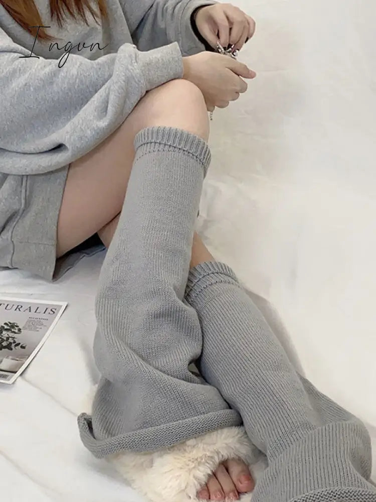 Ingvn - Leisure Fashion Knitting Solid Color Flared Leg Warmers Accessories