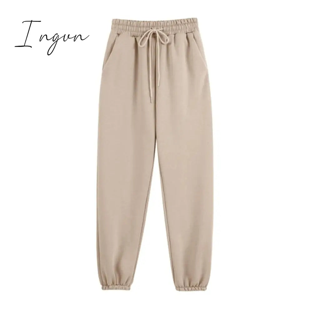 Ingvn - Fleece Tracksuits Women Two Pieces Set Hooded Oversized Sweatshirt Pants Solid Color Hoodie Suits Autumn Winter Casual Outfits