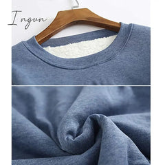 Ingvn - Women's Basic Casual Wine Red Big red Black Solid Color Home Crew Neck Long Sleeve