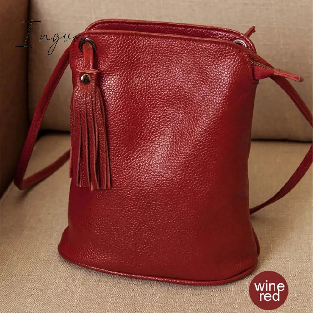 Ingvn - New Cross Body Cell Phone Purses Vintage Bag Women Small Shoulder Bag Genuine Leather Softness Mini Bag for Woman Messenger Bags