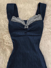 Y2K Summer New Sexy Sweet Chicly Women Dress Blue Slim Simple Sleeveless Dresses Female Fashion Street Casual Basic Woman Dress