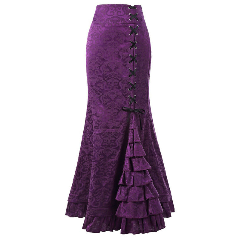Autumn and Winter New Women's Sexy Hot Girl Hip Skirt Slim-fit Dark Punk Fishtail Skirt
