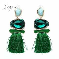 Ingvn - Bohemia Multicolored Tassel Earrings For Women Fashion Party Jewelry Fringe Dangle Earrings Statement Brincos 2023 Trend