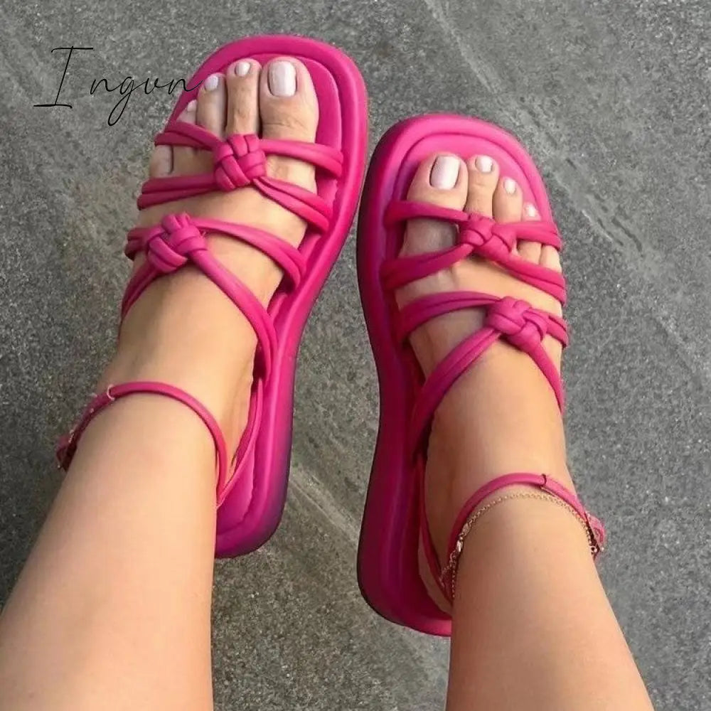Beach Shoes Woman 2024 Summer Sandals Woman Non-Slip Casual Multi Color Shoes Fashion Solid Open Toe Sandals Daily Comfortable