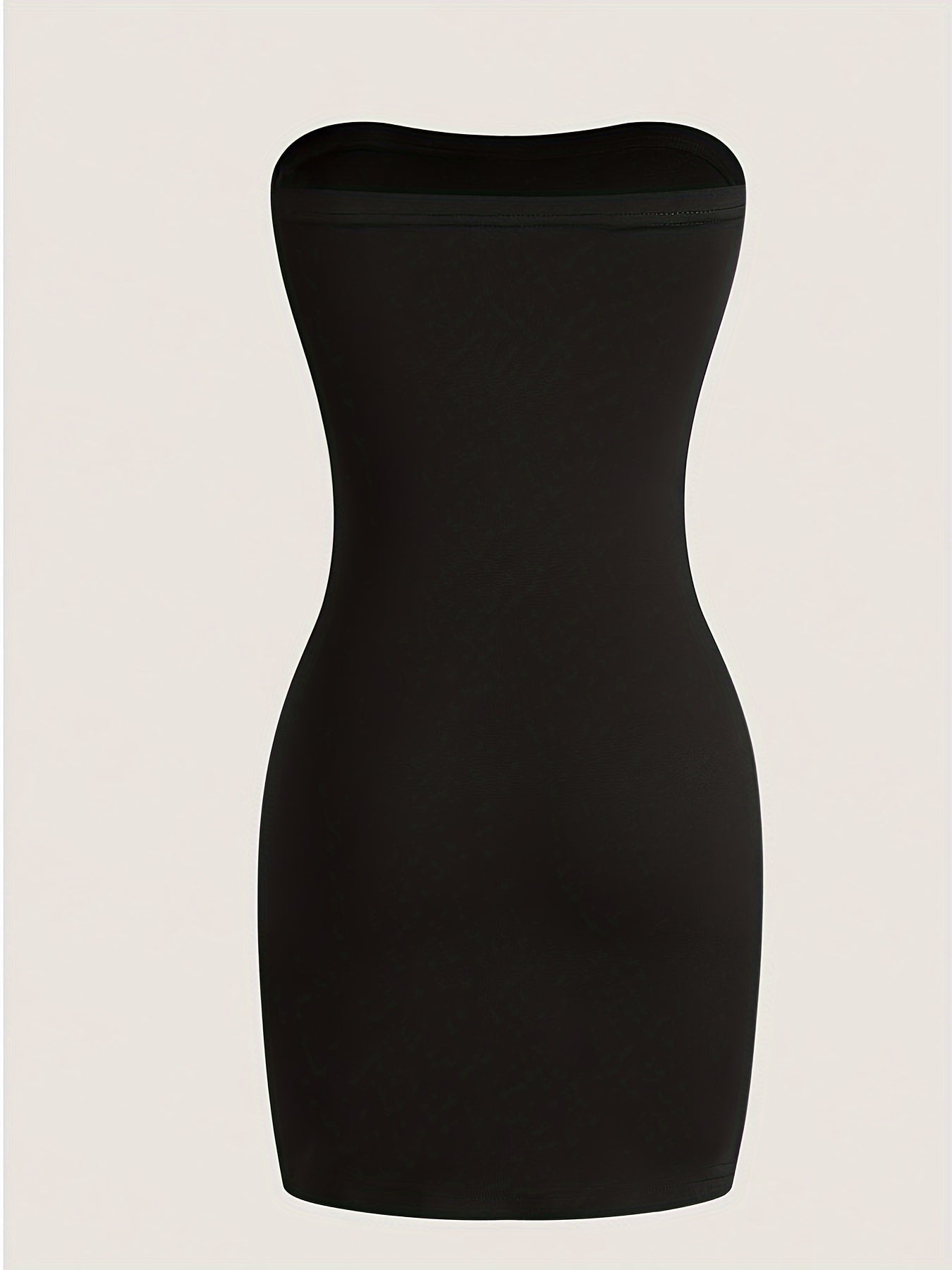 Chic Solid Split Hem Tube Dress - Flattering Strapless & Sleeveless Style - Perfect for Spring & Summer - Fashionable Womens Wardrobe Staple