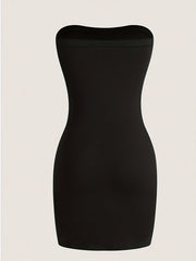 Chic Solid Split Hem Tube Dress - Flattering Strapless & Sleeveless Style - Perfect for Spring & Summer - Fashionable Womens Wardrobe Staple