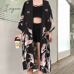 Ingvn - Kimono Cardigan Womens Tops And Blouses Japanese Streetwear Women Tops Summer Long Shirt Female Ladies Blouse Women Clothes