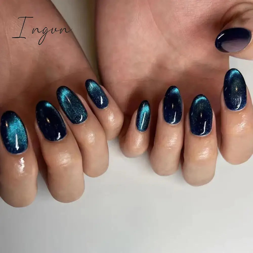 24Pcs Cute Oval False Nails Reusable And Adhesives Aesthetic False Almond Nails Complete Nail Kit Acrylic Press On Set For Gel