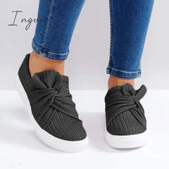Ingvn - Women Knitted Twist Slip On Sneakers