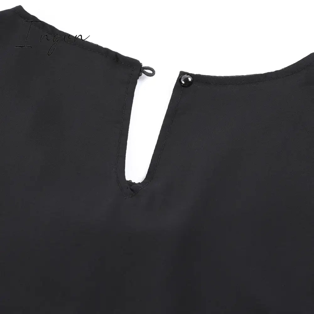 Ingvn - Women's Shift Dress Knee Length Dress Sleeveless Solid Color Layered Spring & Summer Plus Size Hot Black Purple Navy Blue