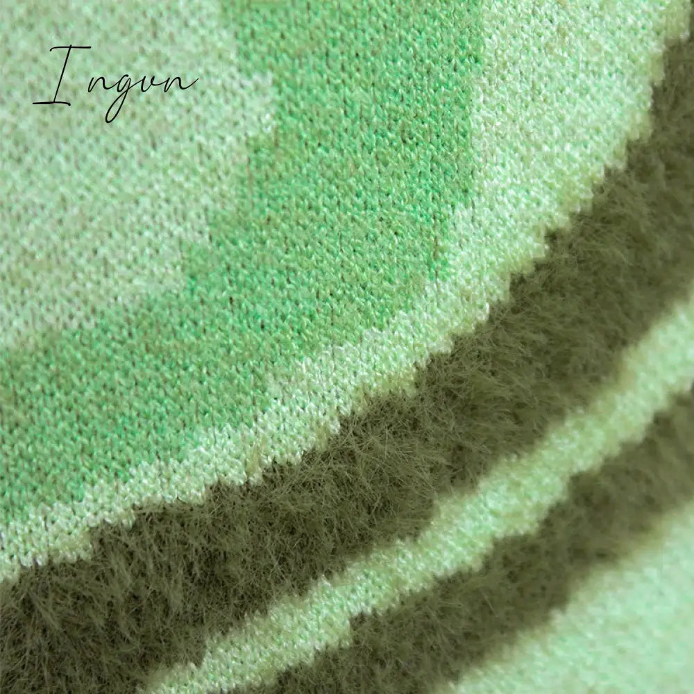 Ingvn - Paisley Print Knit Dress Women Green Y2K Summer Sexy Bodycon  Sleeveless Spaghetti Strap Beach Party Midi Dresses