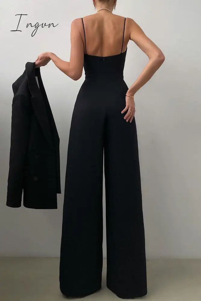 Ingvn - Fashion Casual Solid Patchwork V Neck Loose Jumpsuits(6 Colors)