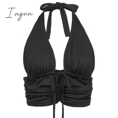 Ingvn - 80s fashion 21 Style Sexy Vintage Strappy Y2K Halter Crop Top Women Summer 90s Backless Cami Tops Tees Ladies Fashion Fitness Camisole Party