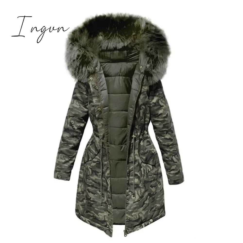 Ingvn - velvet thick denim jacket female winter big faux fur collar Korea denim  coat female student short coat