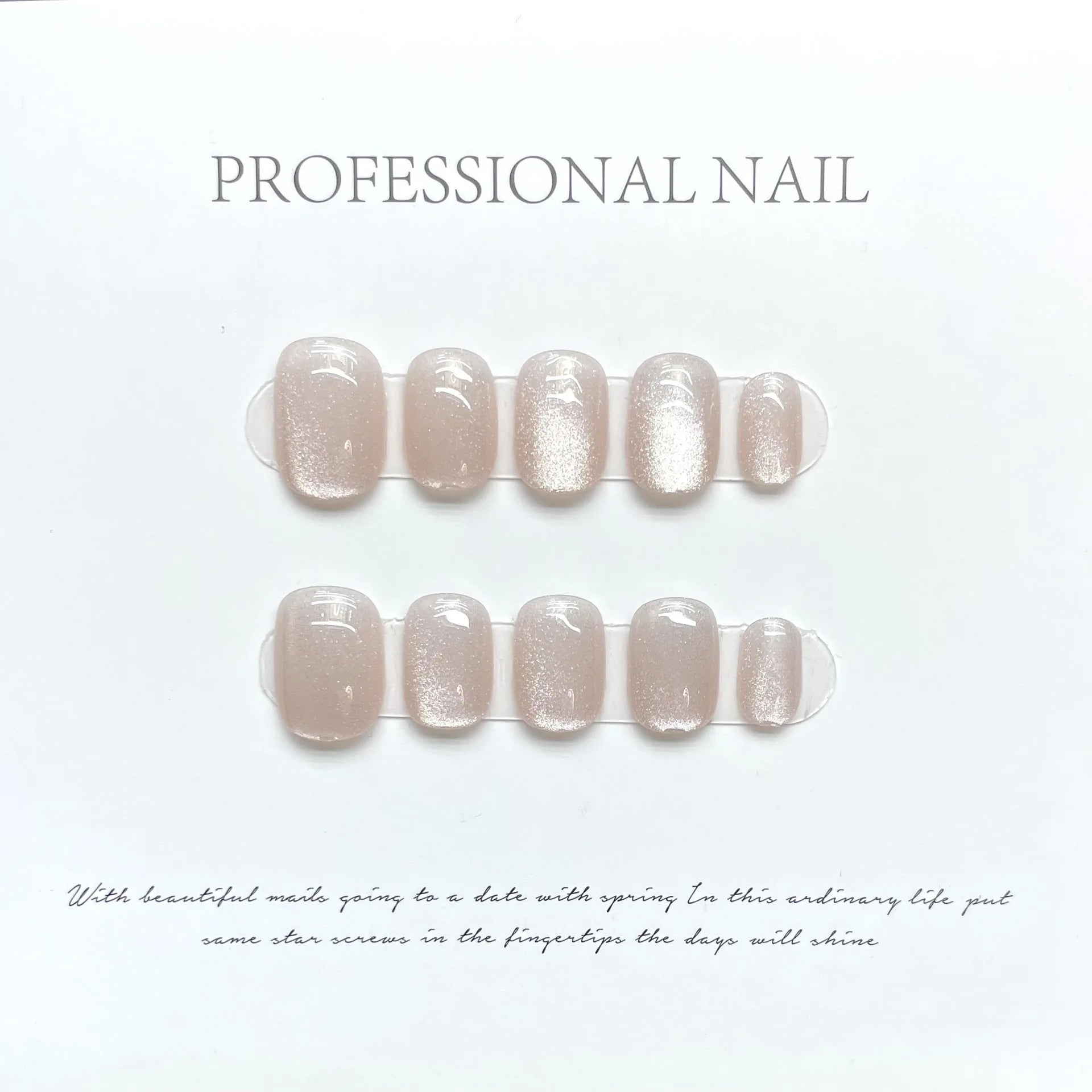 10Pcs Cute Handmade Press On Nails Full Cover Pearls Design Short Round Head False Nails Artificial Manicure Wearable Nail Tips