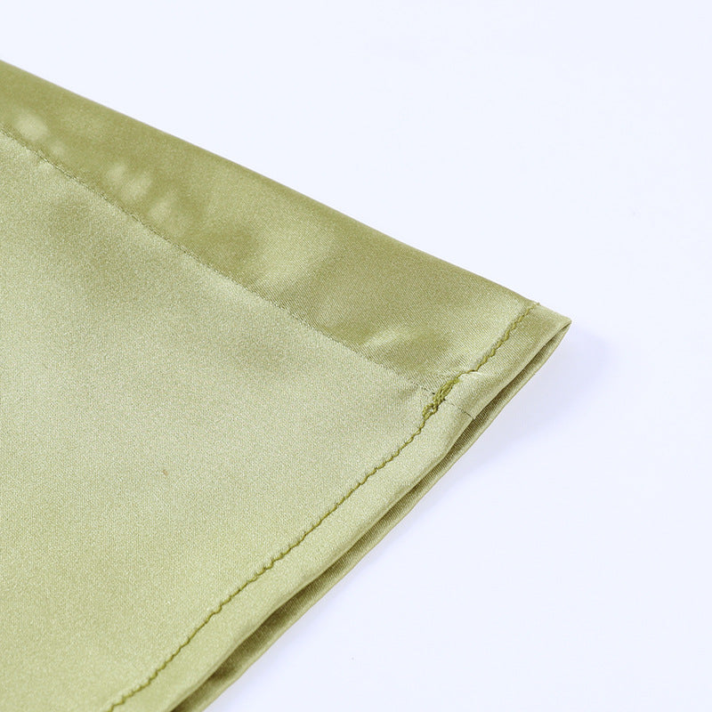 Voguable Green Mini Dress Sexy Satin Slip Summer Dress Beach Outfits for Women Fashion Sleeveless Purple Slim Club Party Dresses
