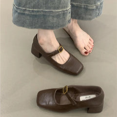 Ingvn  Retro Style JK Women Mary Jane Shoes Fashion Shallow Butterfly-knot Leather Shoes Autumn Ladies Dancing Party Prom Pumps