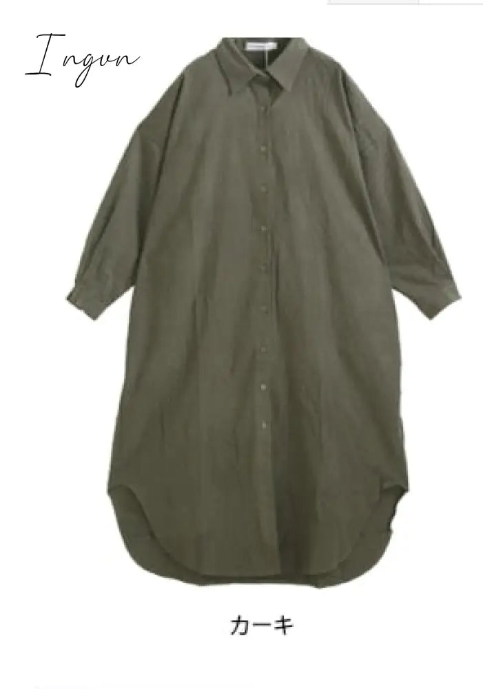 Ingvn - S-2XL Plus Size Summer Shirt Dress Evening Kaftan Vintage Dress Party Oversize Long Beach Women Dresses Robe Vestido Maxi
