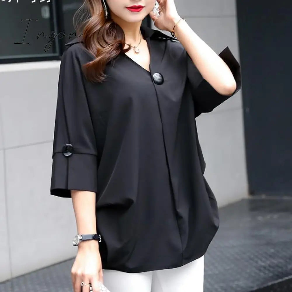 Ingvn - New Women's t-shirts Overweight Plus Size Women Clothing Summer Style Chiffon Shirt Top Tee Woman Tees Tops Oversize Women's t-shirt