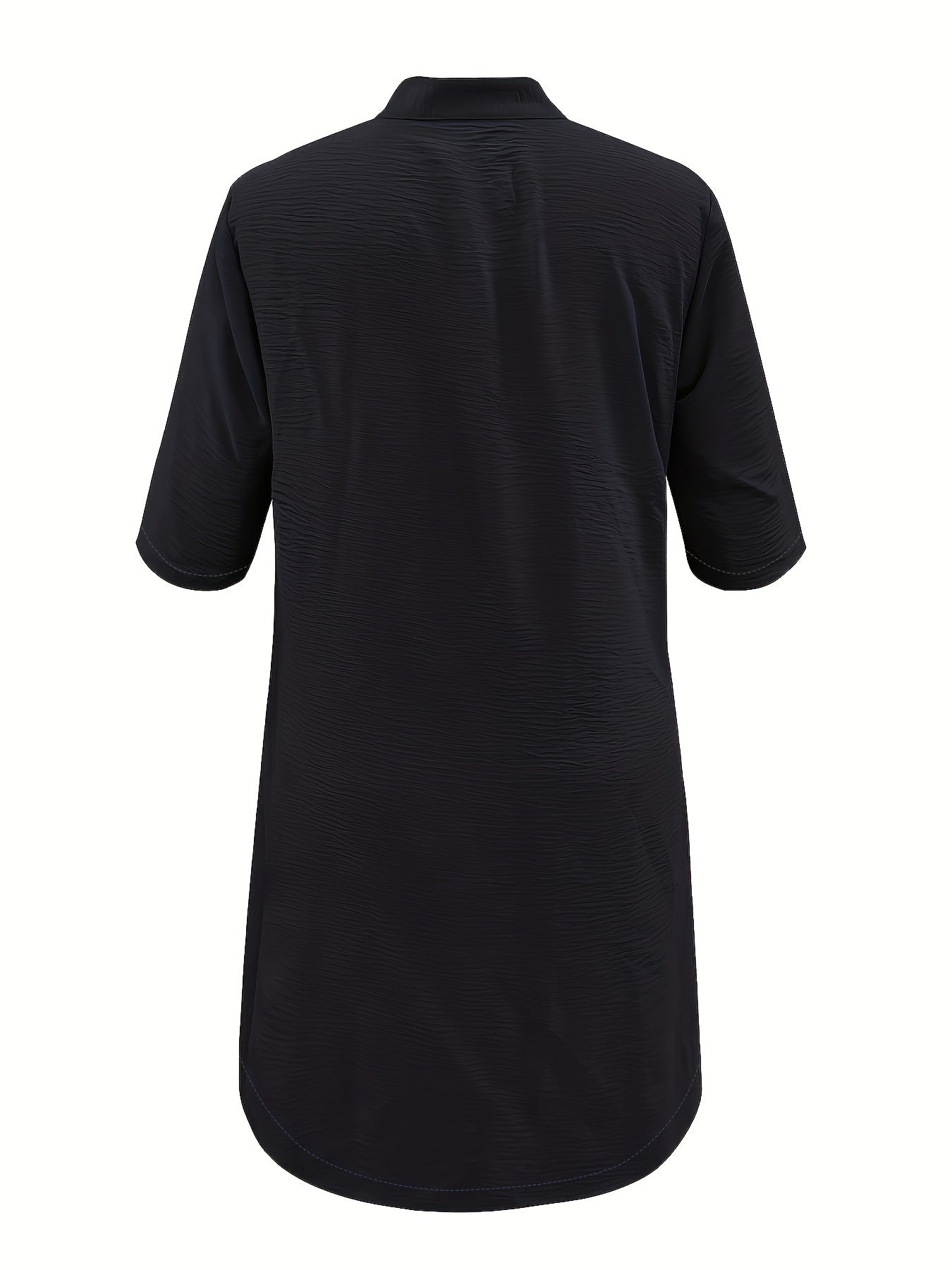Chic Midi Dress with Button Detail - Womens Half Sleeve Casual Dress - Versatile Day-to-Night Style