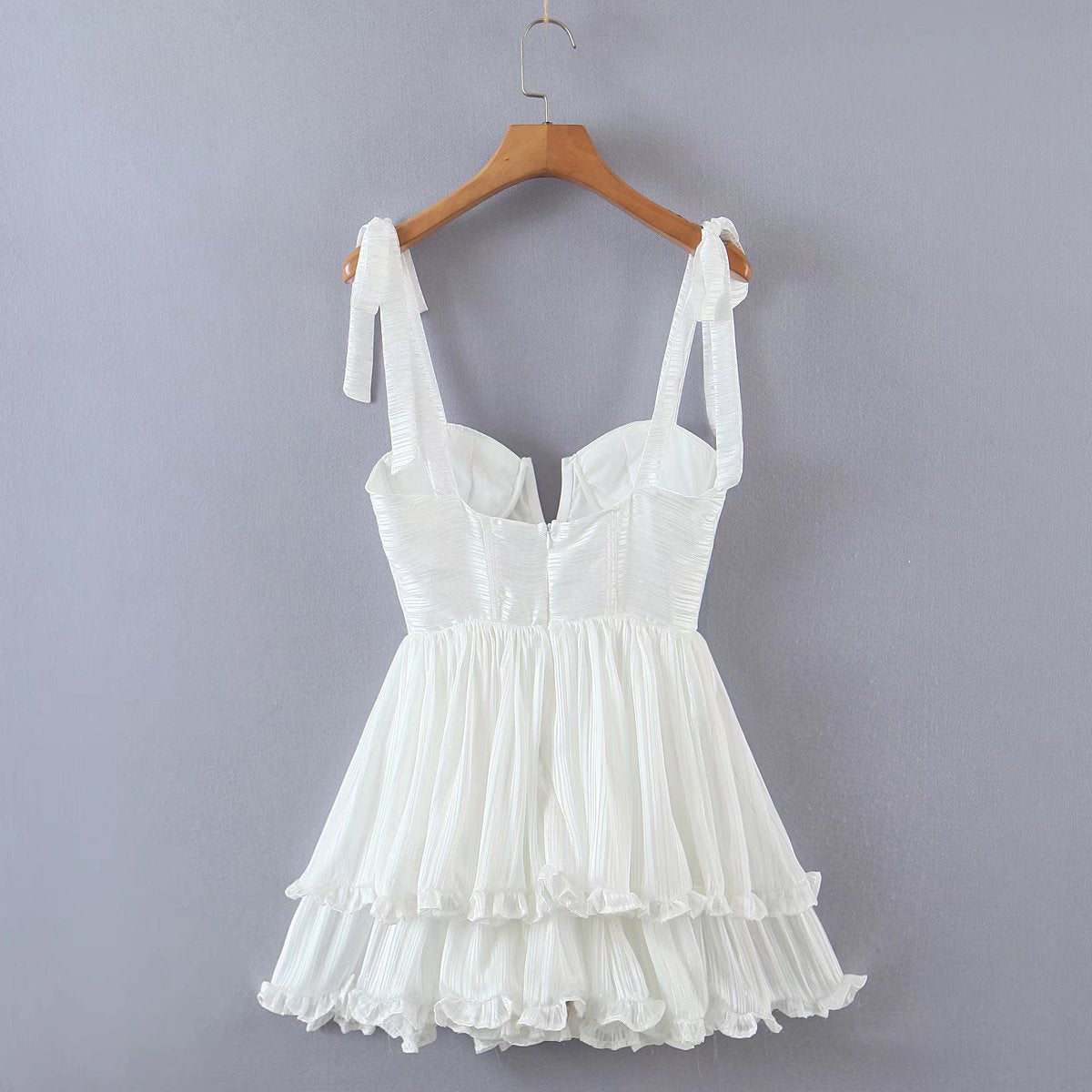 Fashion Women Spaghetti Strap Ruffle Cake Chiffon Dress Sexy Ladies Floral Print Holiday Party Mini Dress Summer Robe