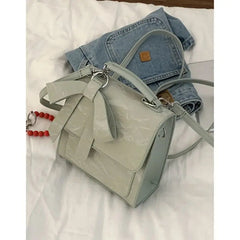 Ingvn  Bow Womens Backpack Sweet College Style Fashion Small Square Backpacks Casual Cute Literary All-match Aesthetic Female Bag