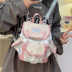 Ingvn  Womens Backpack Large Capacity Kawaii Fashion Cartoon Bag Anime Print Casual Patchwork Zip Cute Backpacks